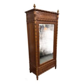 R. J. Horner Style Victorian Faux Bamboo Pine Mirrored Armoire. Original Price: $5,550
