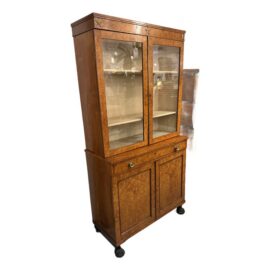 Antique Burl Wood Bookcase/Cabinet. Original Price: $6,750