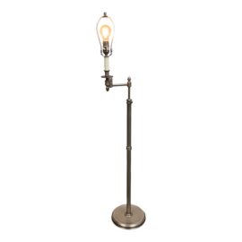 Transitional Brushed Nickel Swing Arm Floor Lamp