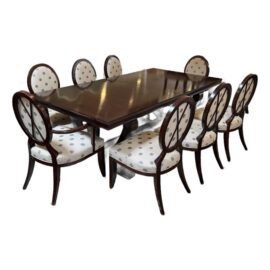 Barbara Barry for Baker Furniture Extension Dining Table & Chairs, Set. Original Price: $26,600