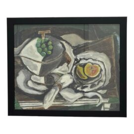 Georges Braque Style Fruit Dish + Fruit Basket Painting