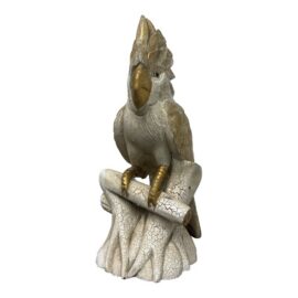 Handmade Carved Wood Cockatoo Sculpture