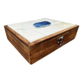 Agate Slice, Marble, Wood Keepsake Box