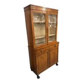 Antique Burl Wood Bookcase/Cabinet. Original Price: $6,750