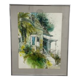 Marilyn Simandle "Oldest House" Framed Watercolor