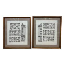 Soicher Marin Jean Berain the Elder Style Architectural Engravings, Set of Two