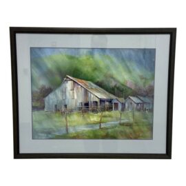 Hal Booth East Bay Barn Tassajara Road Framed Watercolor
