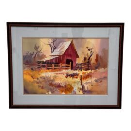 Naomi Brotherton Red Barn Framed Watercolor