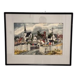 M. B. Pritchard Mendocino Framed Watercolor
