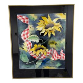 Peggy Clark "Sunflower Twist" Framed Watercolor