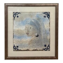 Patrick Bergsma Girl With the Pearl Earrings Painting, Signed