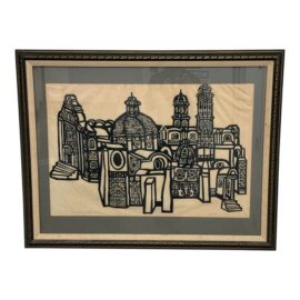 Arne Wolf Church in Fortin, Mexico Framed Wood Block Print