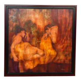 Jennifer Goodwin "By the River" Oil on Canvas Painting, Signed. Estimated Cost: $3,200