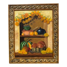 Original Acrylic Painting of Marigold Cupboard, Signed