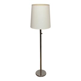 Chrome Plated Traditional Floor Lamp With Drum Shade