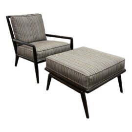 T. H. Robsjohn-Gibbings for Widdicomb Lounge Chair + Ottoman