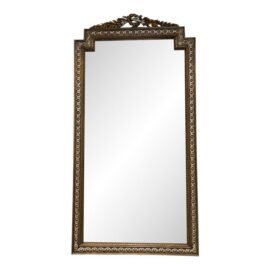 Neoclassical Grand Carved Gold & Silver Floor/Wall Mirror