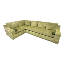 Bespoke Green Velvet Sectional. Estimate Price: $10,000