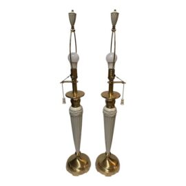 Quoizel for Lenox Vintage Empire Table Lamps, Pair