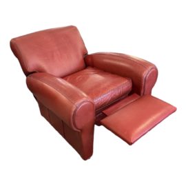 Pottery Barn by Mitchell Gold Red Leather Recliner. Original Price: $1,999