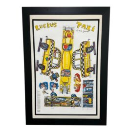 Red Grooms “Ruckus Taxi” Print, Framed