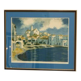Eduardo Vial Hugas Seaport City Lithograph, Signed