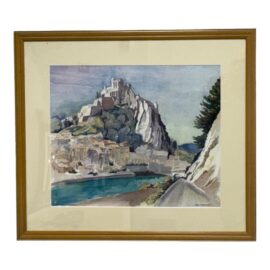 Paul Maldonnet “Sisteron - La Citadelle” Framed Watercolor Painting