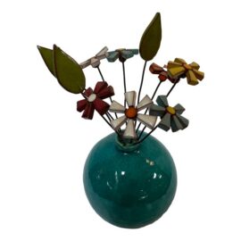 Always Blooming Ceramic Vase With Flowers Sculpture