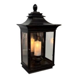 Pagoda Burnished Small Metal Wall Sconce
