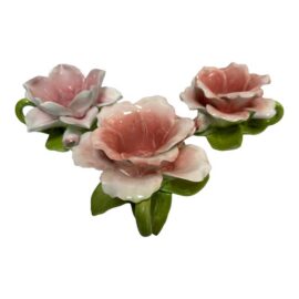Capodimonte Blooming Flower Candle Holders, Set of Three
