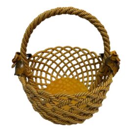 Primo'Gi Ceramic Woven Basket, Signed