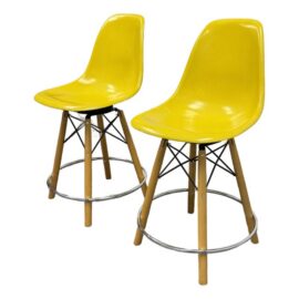 Modernica Case Study Dowel Swivel Counter Stools, Pair. Original Price: $1,250