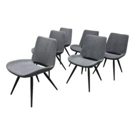 Control Brand Modern Felt Dining Chairs, Set of Six. Original Price: $3,000