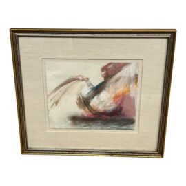 Nancy Willis Berlin Nude Signed Pastel/Oil on Paper, Circa 1985