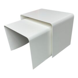 Scandinavian Designs Two Piece White Nesting Table Set, Two Piece