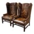 Paul Robert Lexie Hide Wingback Chairs, Pair. Original Price: $14,620