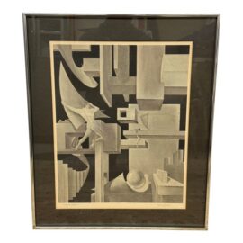 Delbart Duchein the Builders Lithograph, Signed