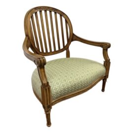 Louis XVI Reproduction Teak Wood Lounge Chair