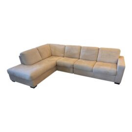 Italsofa 3 Pieces Microsuede Cream Sectional