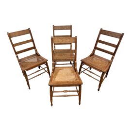 Victorian Ladderback Dining Chairs, Set of Four