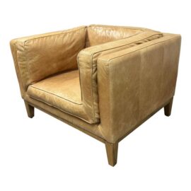Contemporary Tan Leather Armchair