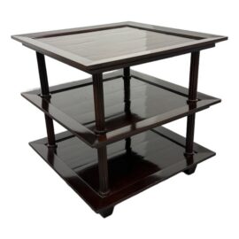 Barbara Barry for Baker Furniture Mahogany Étagère Side Table, Model 3459. Original Price: $3,200
