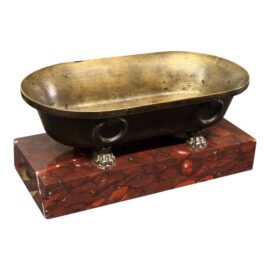 19th Century Roman Grand Tour Tub on Rossi Marble Base, Antique
