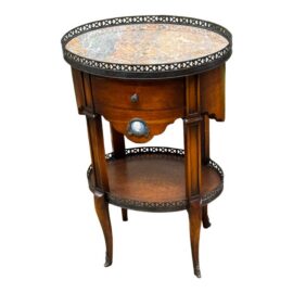 Louis XV Style Walnut Wood Lamp Table
