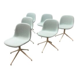 Iskos-Berlin for Muuto Fiber Swivel Dining Chairs, Set of Six. Original Price: $6,330