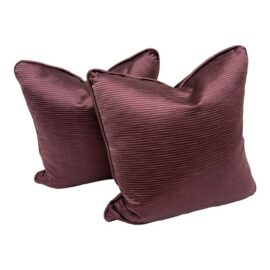 Clarke & Clarke Aubergine Fenton Pillows, Pair. Original Price: $280