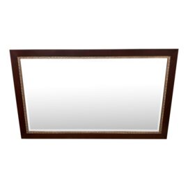 Mahogany With Silver Gilt Etched Frame Wall/Floor Mirror