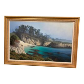 David Dalton Monterey Bay Cove Oil Painting, Signed