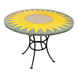 Sunflower Mosaic Outdoor Dining Table, 43 Diameter