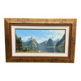 Paul Cato Mitre Peak and Milford Sound, New Zealand Original Artwork, Signed